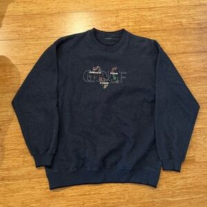 Navy blue golf embroidered crewneck sweatshirt